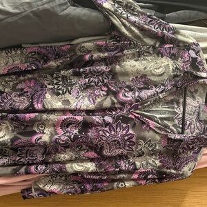 Essentials Women's Paisley Blouse - Purple and Gray